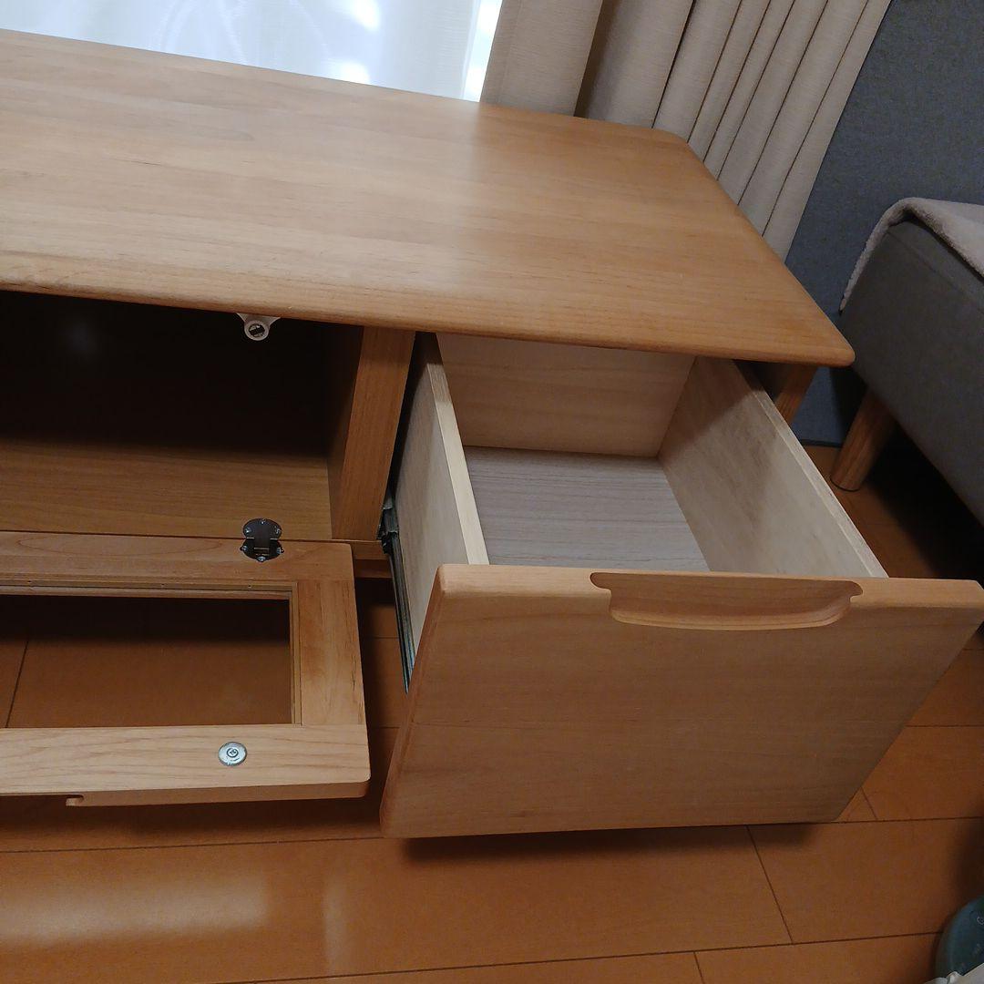 ナチュラルウッド テレビ台 引き出し付き
