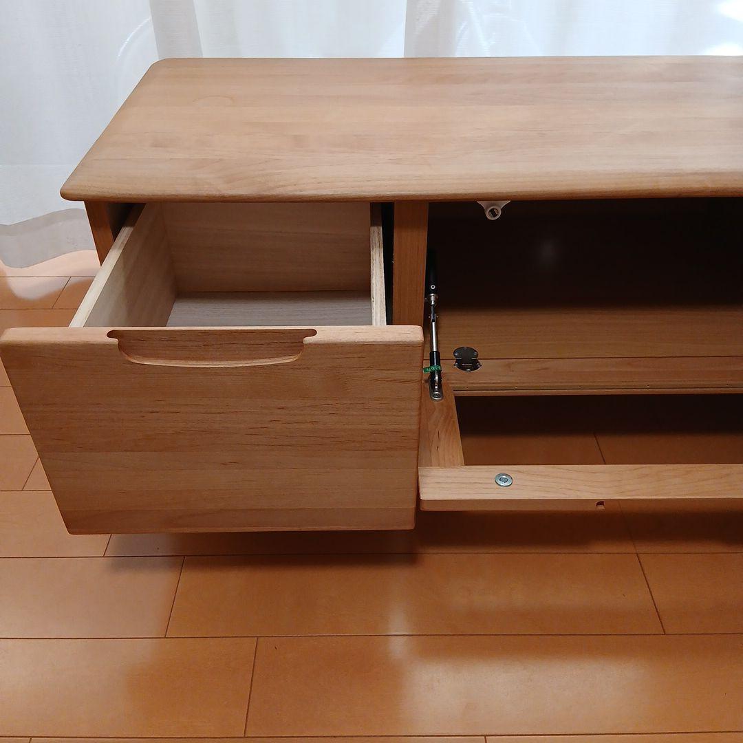 ナチュラルウッド テレビ台 引き出し付き