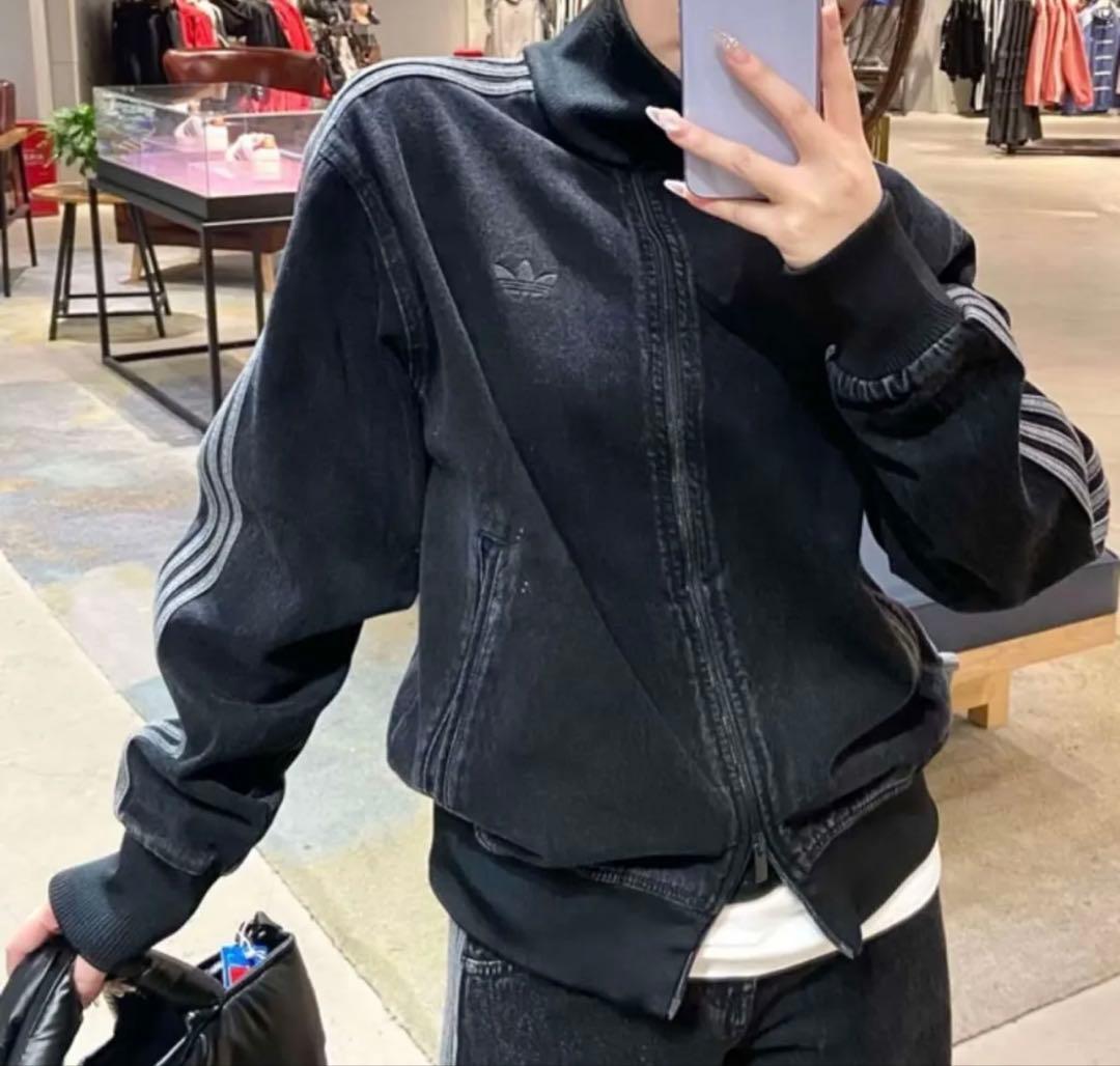 新品2XL】アディダスアディカラーデニムジャケットファイヤーバードトラックげんじ
