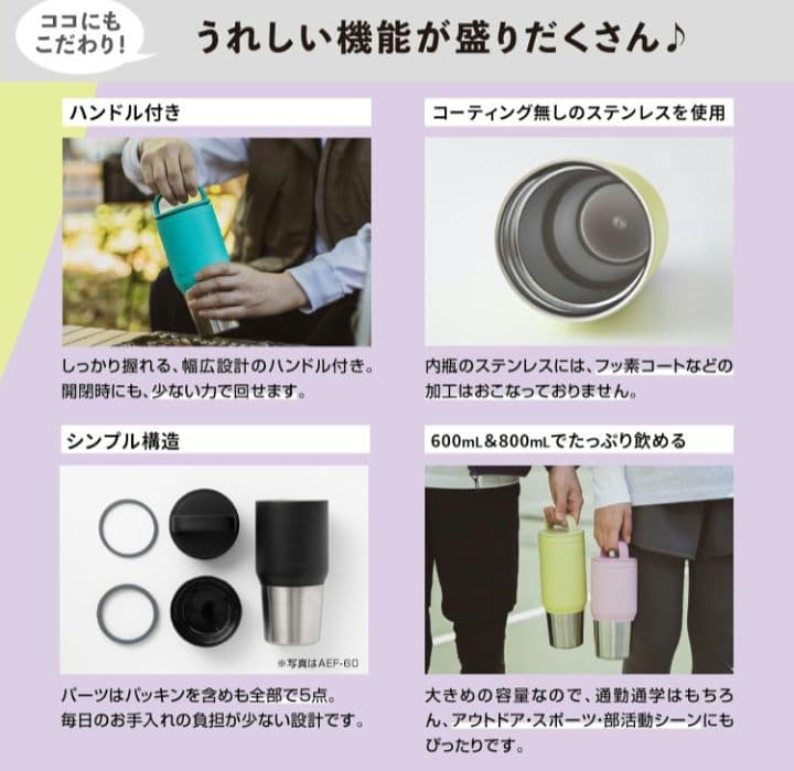 Peacock ステンレスボトルスクリューマグタイプ　 0.6L 新品