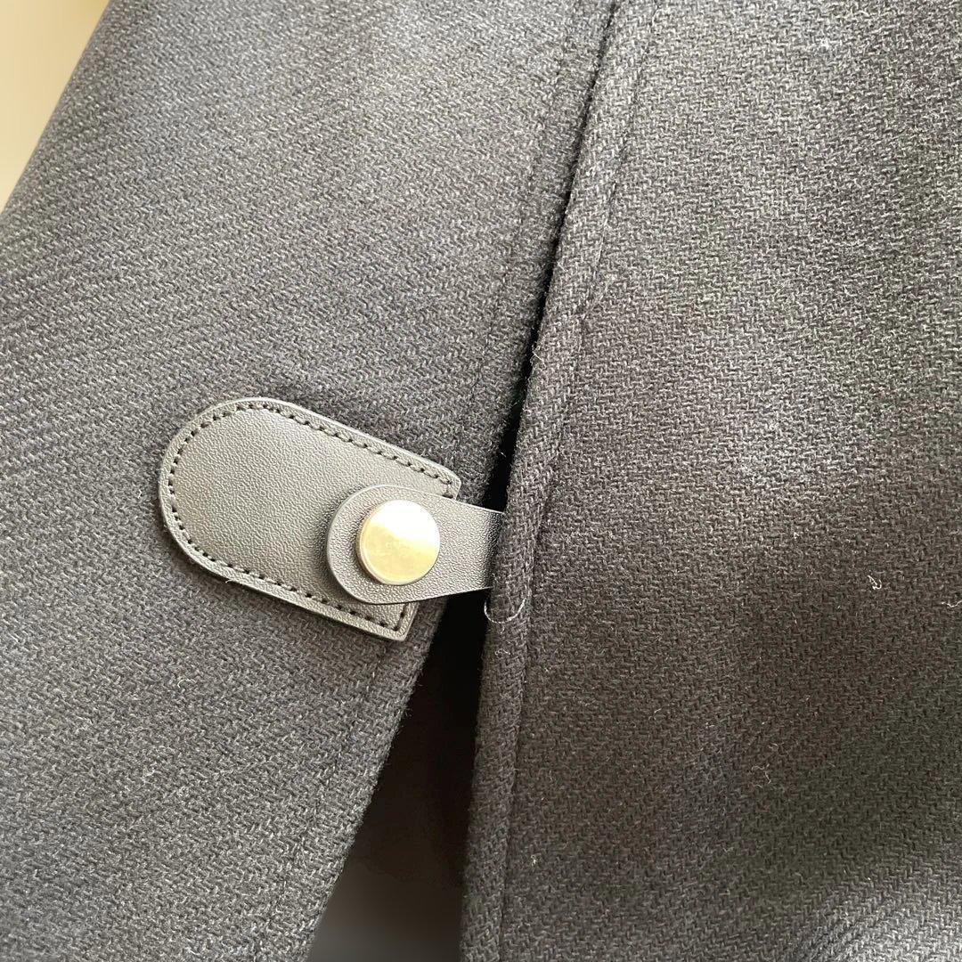 【即完売】ZARA&MANTECO｜ポンチョケープ｜ゴールド金具｜ラムウールXS