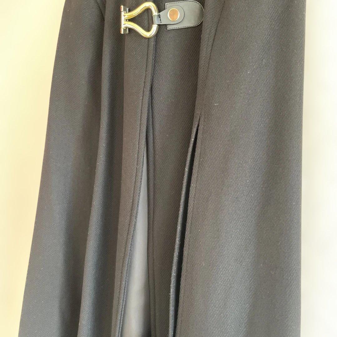 【即完売】ZARA&MANTECO｜ポンチョケープ｜ゴールド金具｜ラムウールXS