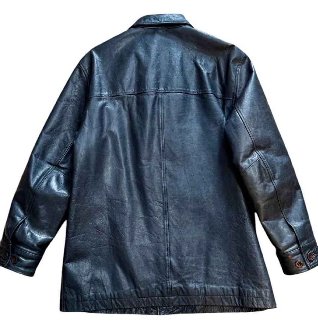 【希少・美品】90s OLD GAP レザー カーコート ブラック M