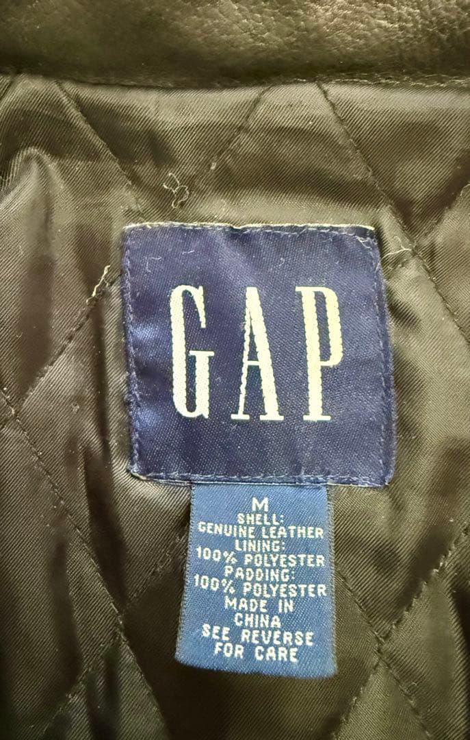 【希少・美品】90s OLD GAP レザー カーコート ブラック M