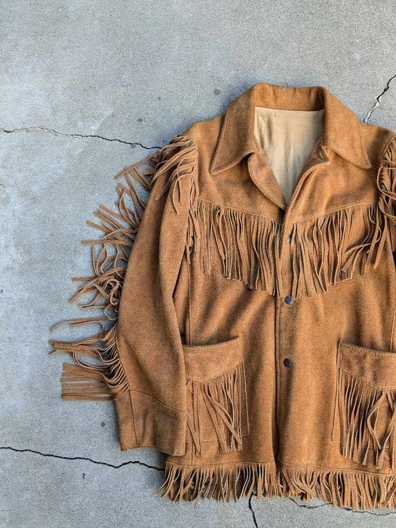 貴重◎ 70's unknown fringe leather jacket