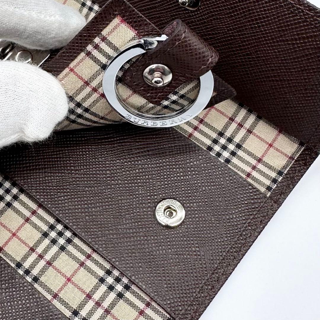 希少 未使用✨BURBERRY ノバチェック 4連キーケース レザー ブラウン