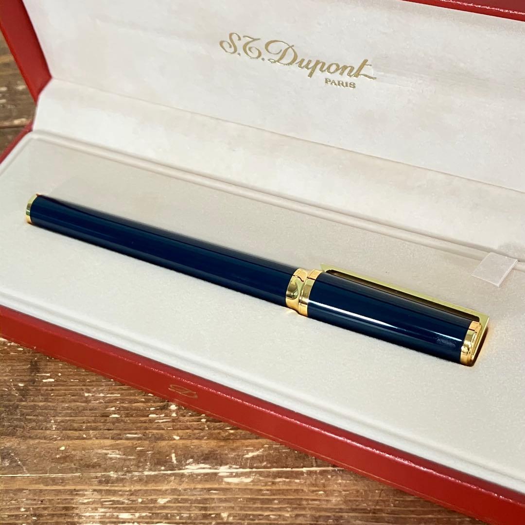 S.T. Dupont エステーデュポン　ボールペン　刻印入り　ネイビー