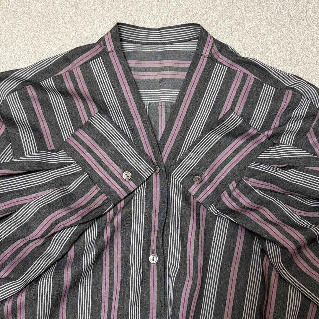 【新品✨近年】トゥモローランド レーヨンシルクストライプVネックワンピ―ス