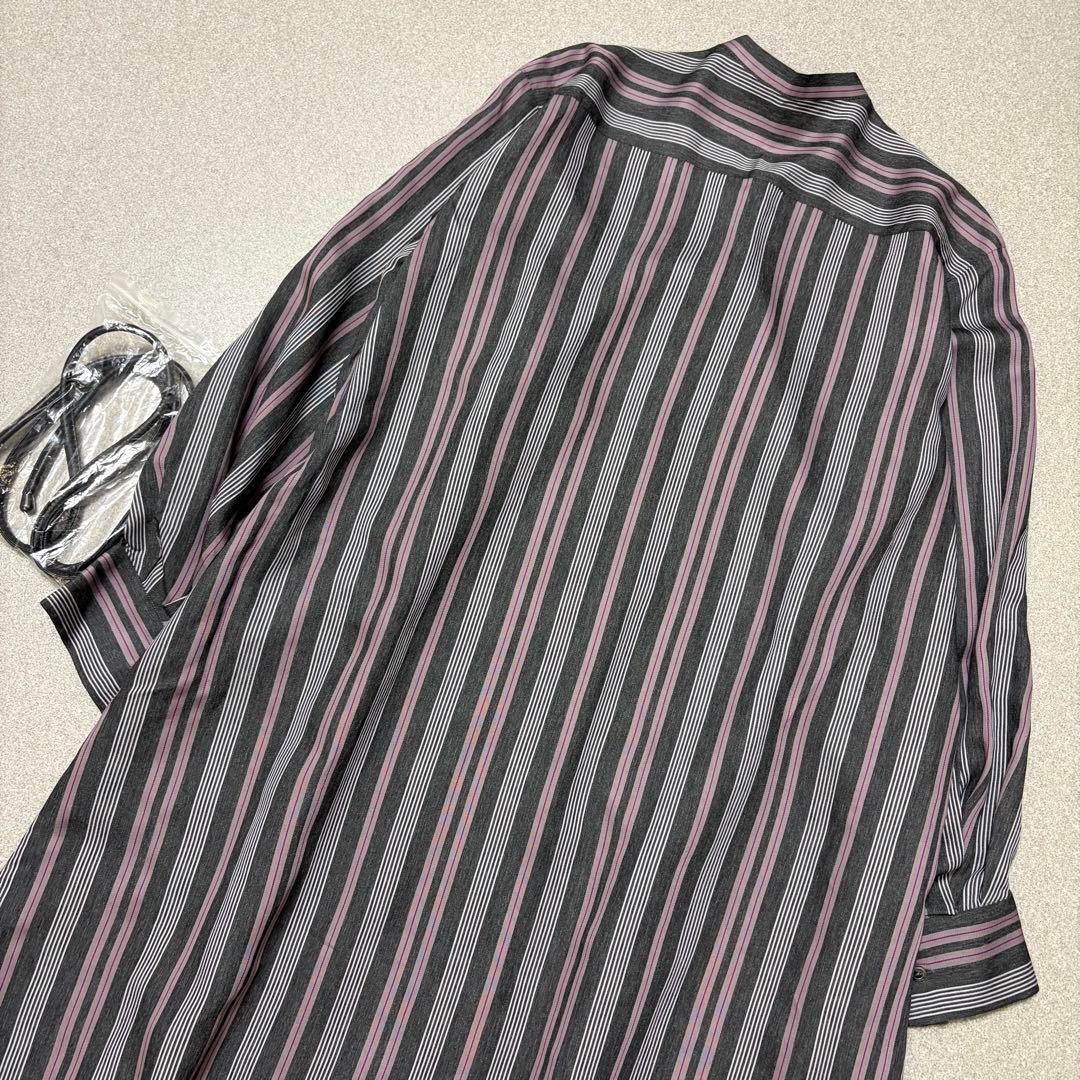 【新品✨近年】トゥモローランド レーヨンシルクストライプVネックワンピ―ス