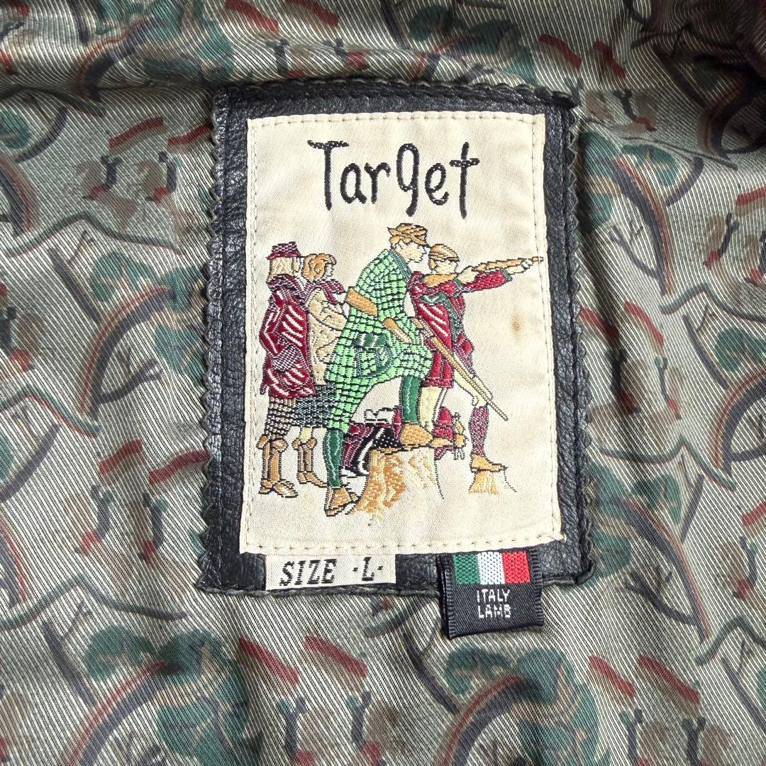 美品☆target/ラムレザージャケット/短丈/ヴィンテージ/大きいサイズ
