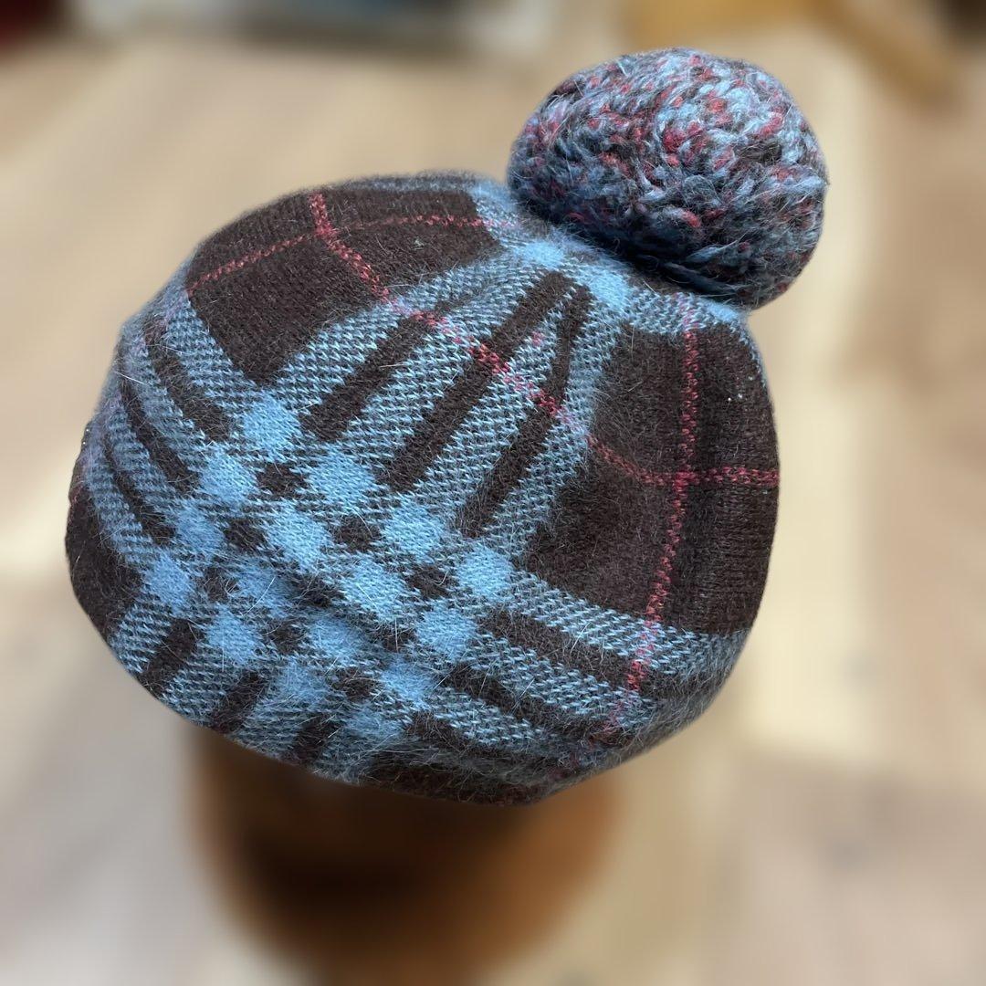 Vivienne Westwood チェック柄　ボンボン　ベレー帽　ムーンバット