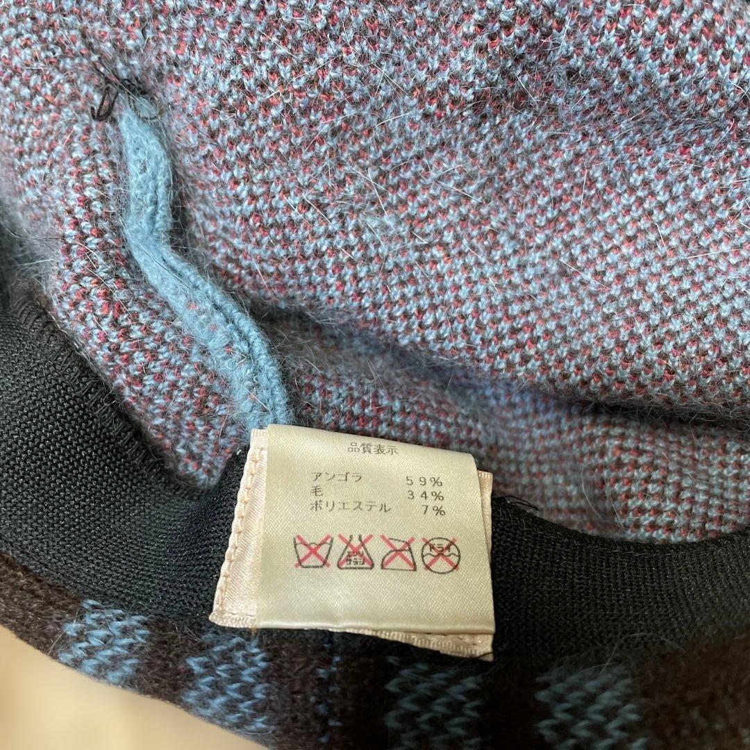 Vivienne Westwood チェック柄　ボンボン　ベレー帽　ムーンバット
