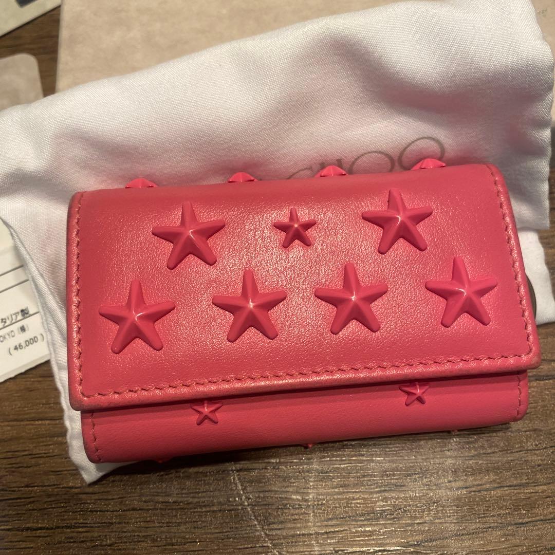 JIMMY CHOO ピンク レザー キーケース