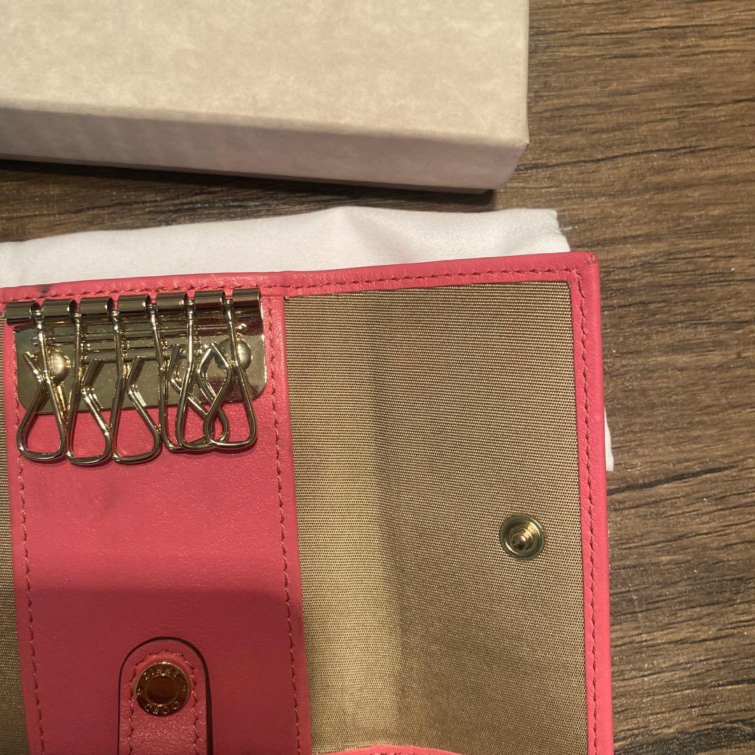JIMMY CHOO ピンク レザー キーケース