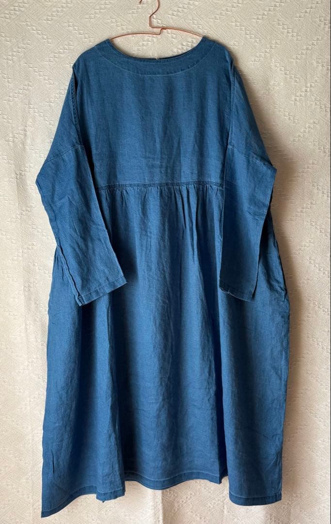 新品 イチアンティークス INDIGO Linen Denim Dress