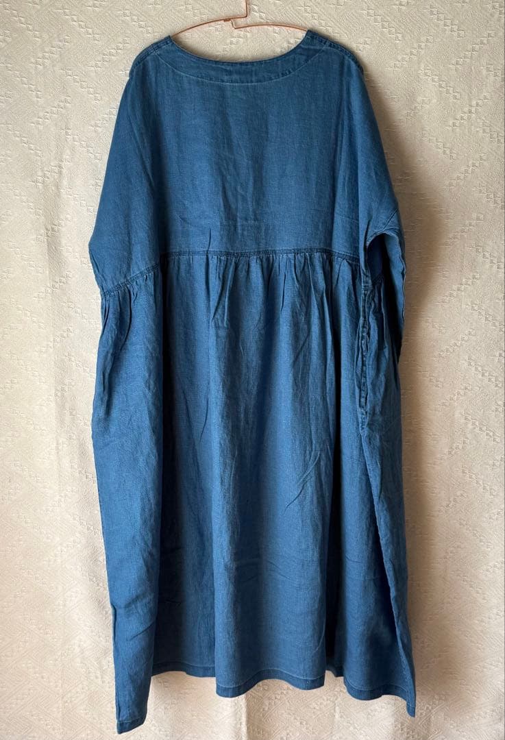 新品 イチアンティークス INDIGO Linen Denim Dress