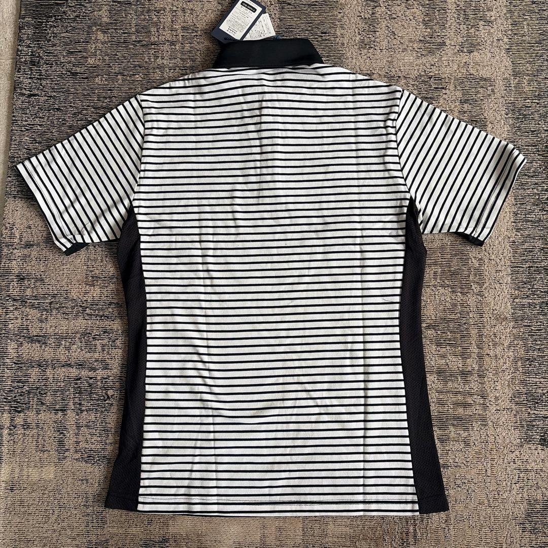 【Muta marine 】新品 黒 ストライプ ポロシャツM