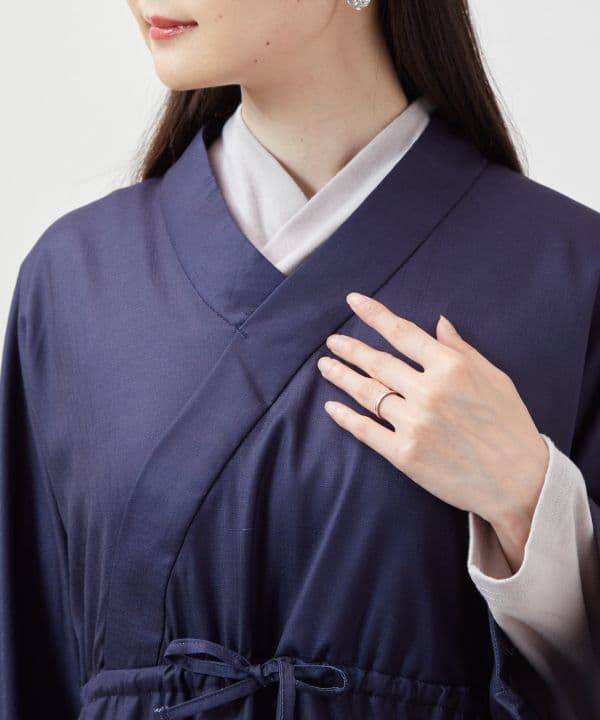 花々羽織付きワンピース　2点セット　セットアップ　春　花束　着物風　袷