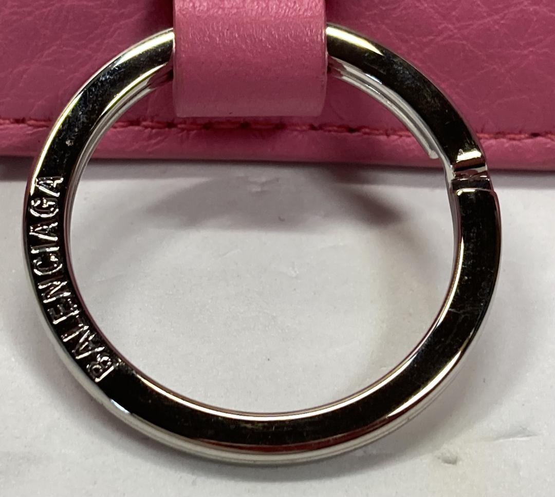 BALENCIAGA バレンシアガ　6連キーケース　レザー　ピンク　キーリング付