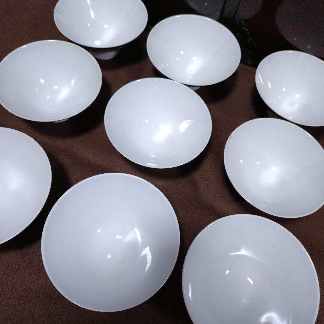 ヴィンテージ【有田焼】 ハートマーク 金襴唐松海青図 飯茶碗　9客