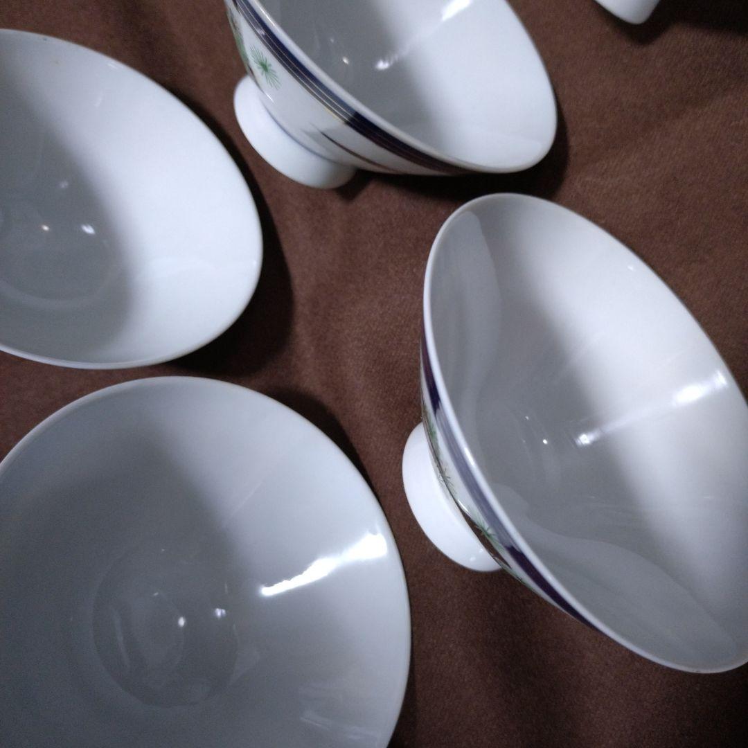 ヴィンテージ【有田焼】 ハートマーク 金襴唐松海青図 飯茶碗　9客