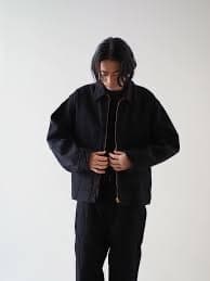 COMOLI ブラックデニム ショートジップジャケット D01-01001