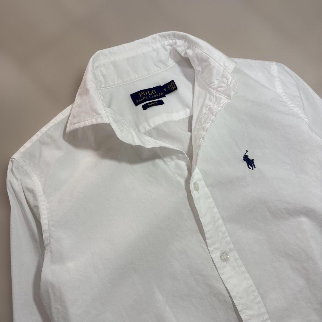 Polo Ralph Lauren ホワイト スリムフィットシャツ 長袖 0