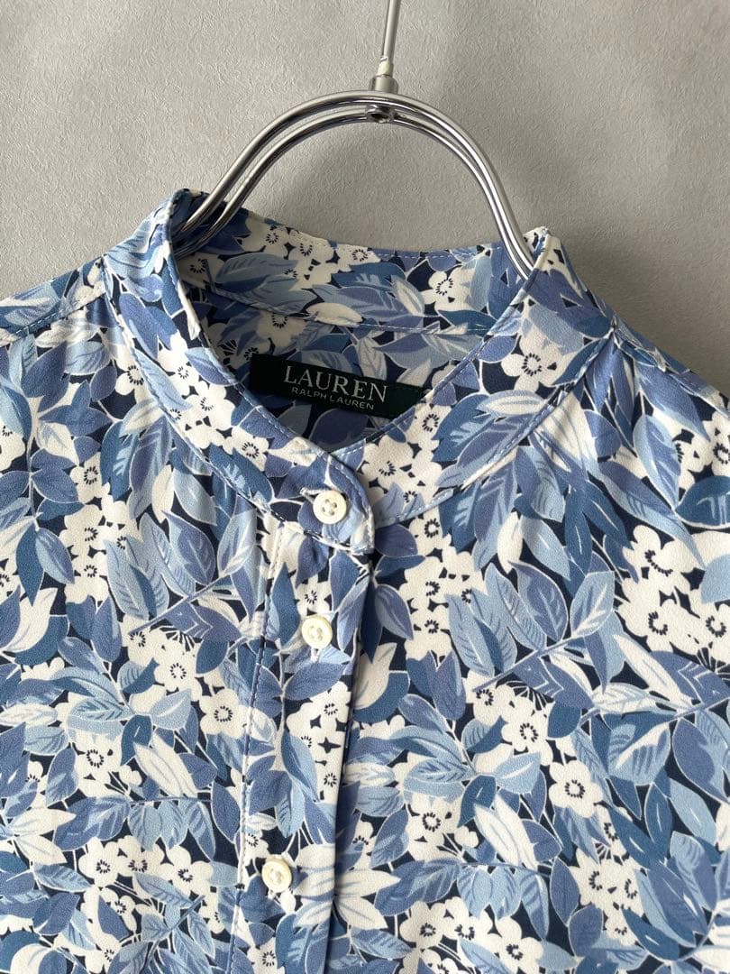 極美品✨ローレンラルフローレン　洗える　バンドカラー花柄ワンピース　S程度