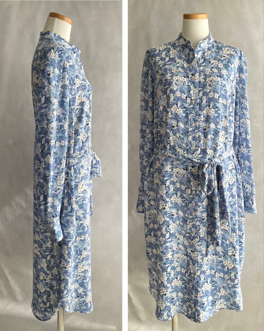 極美品✨ローレンラルフローレン　洗える　バンドカラー花柄ワンピース　S程度