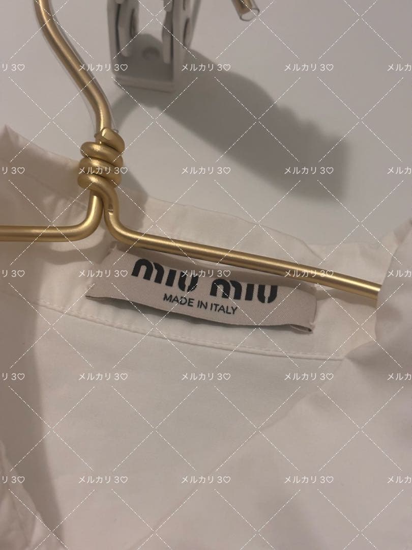 miu miu ホワイト クロップド ポプリンシャツ 38
