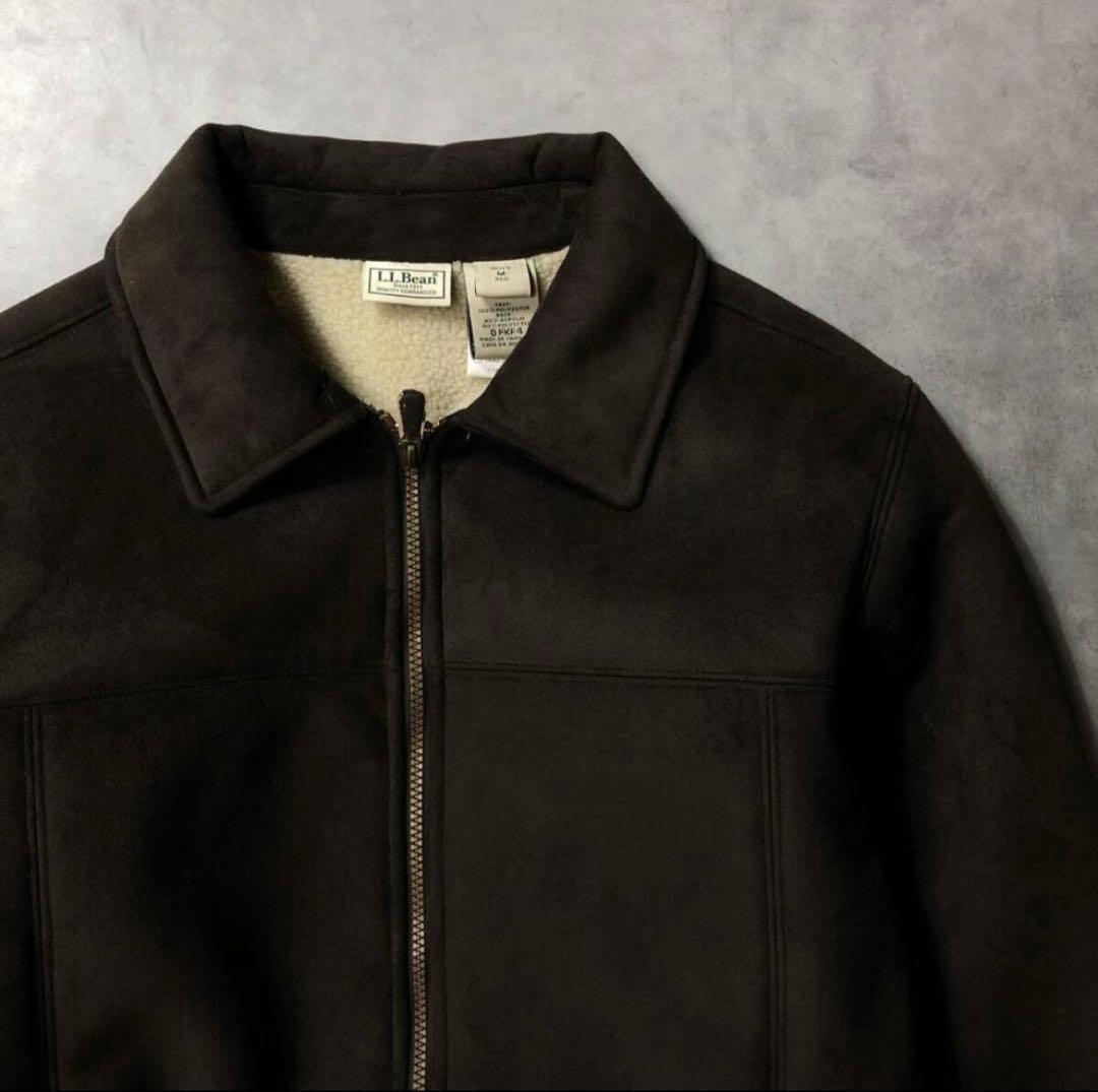 GQ3487◇L.L.Bean : フェイクムートンジャケット◇M◇ブラウン