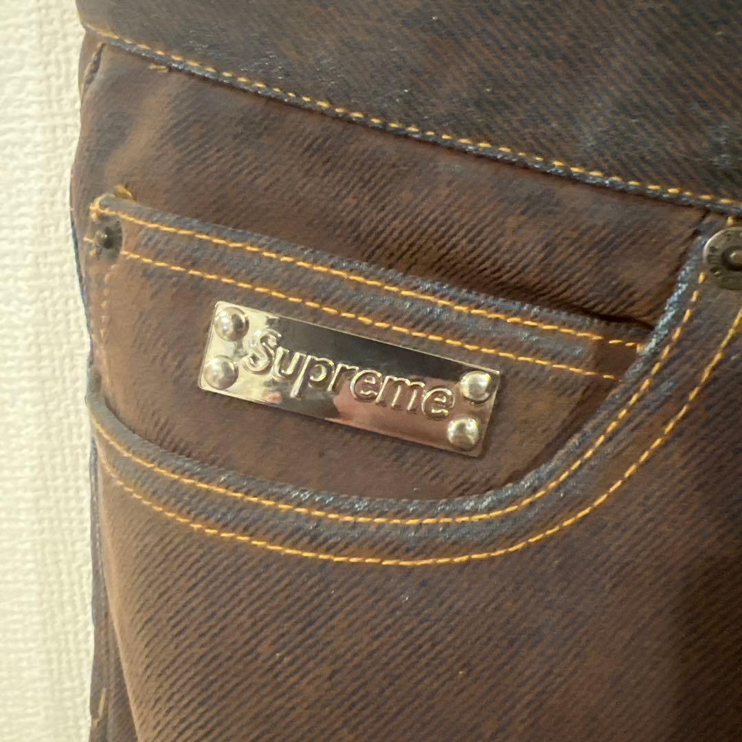 Supreme Flocked Denim デニム セットアップ ブラウン
