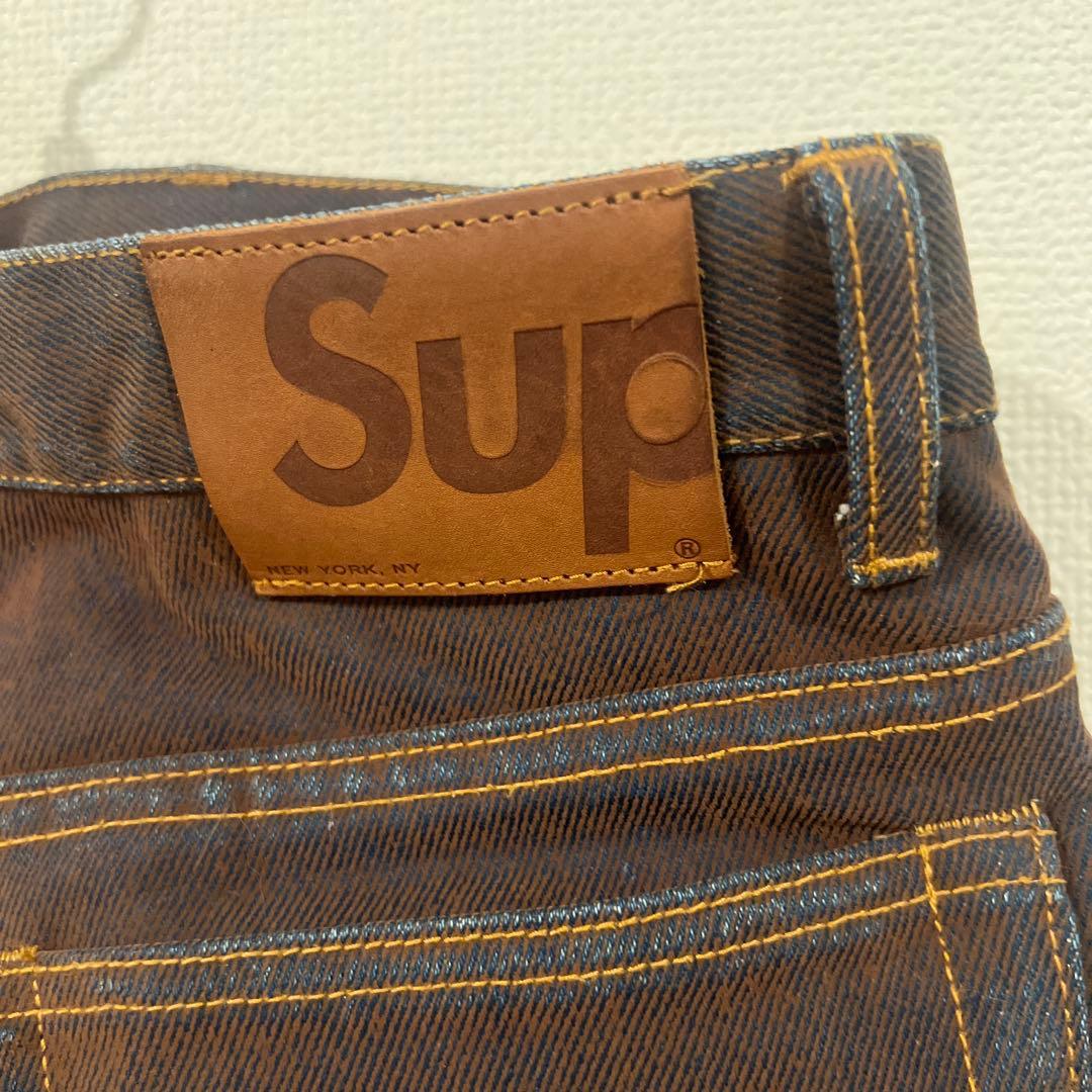 Supreme Flocked Denim デニム セットアップ ブラウン