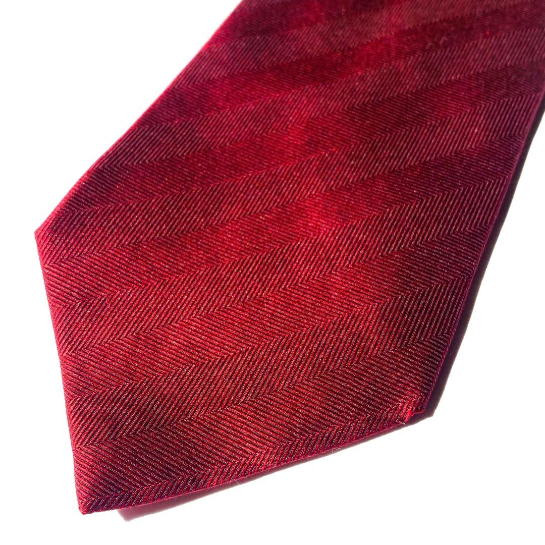 美品★Ermenegildo Zegna ヘリンボーン柄ネクタイ 匿名配送