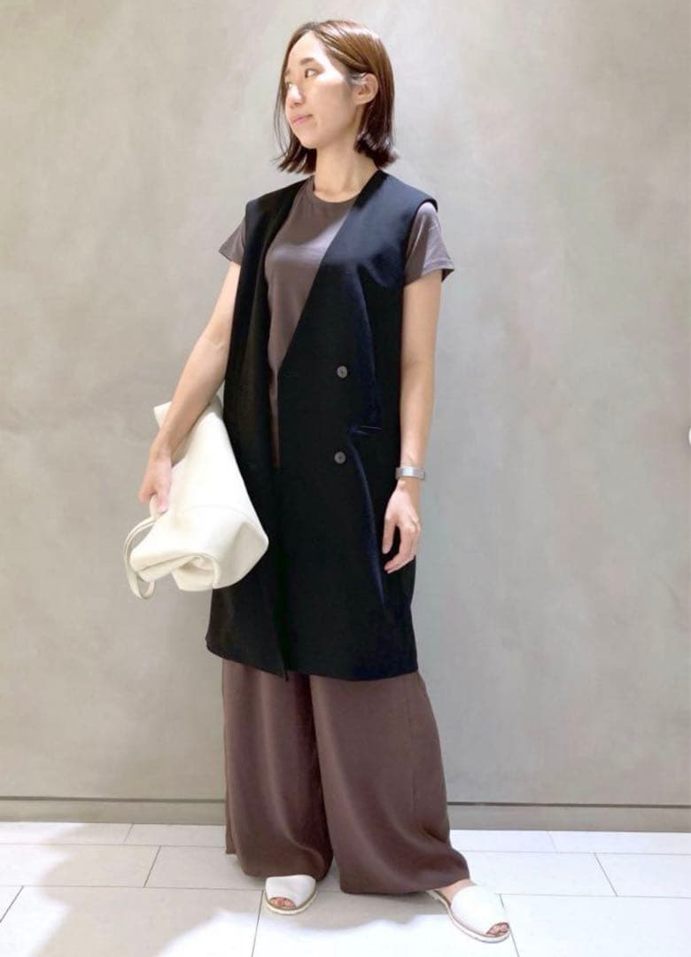 2022 theory セオリー　ロングベスト　ジレ　カーキ