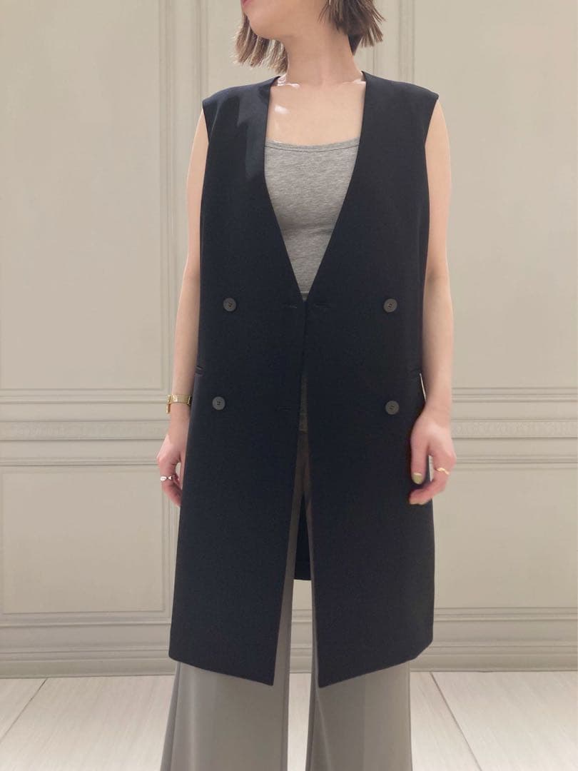 2022 theory セオリー　ロングベスト　ジレ　カーキ