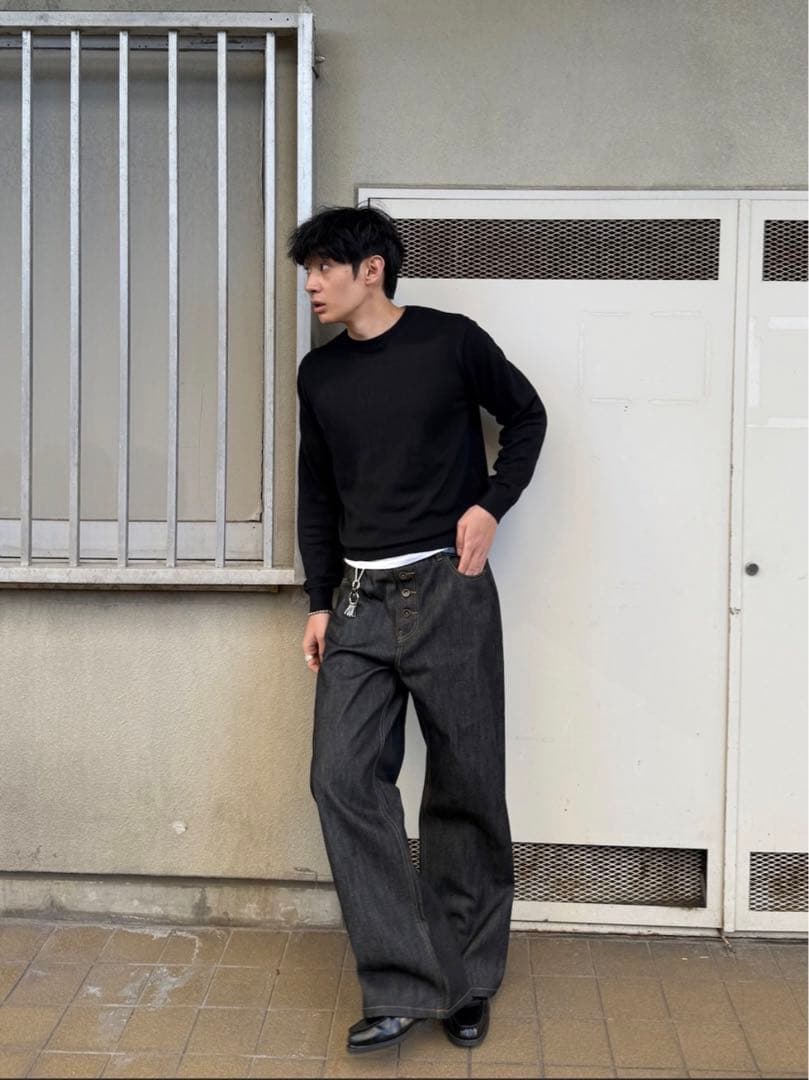 Regen Glanz セルビッジボタンフライストレートデニムパンツ
