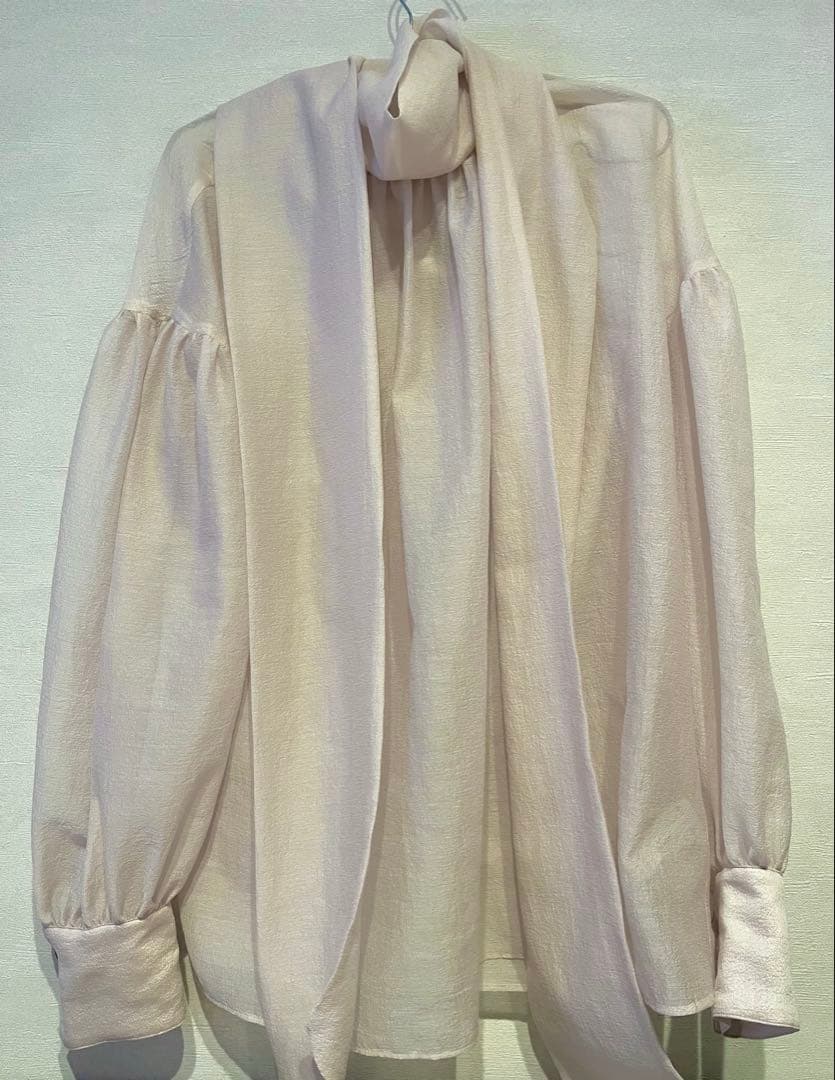 【美品】Whim Gazette オーガンザボウブラウス　ベビーピンク