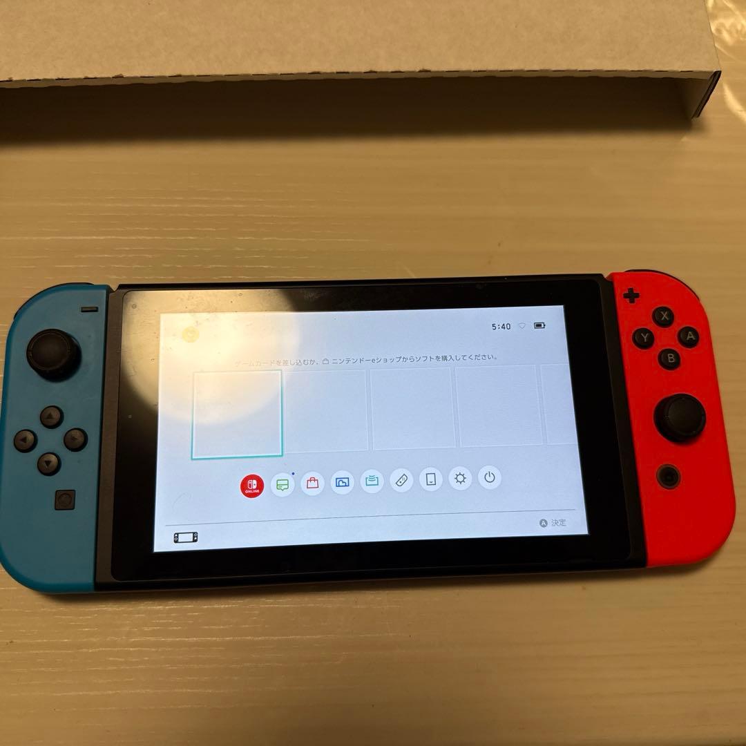 【完品/動作確認済】Nintendo Switch 本体青/赤Joy-Con付き