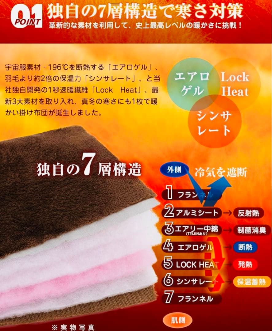 【新品】掛け布団 シンサレート　暖かい シングル エアロゲル　150x210