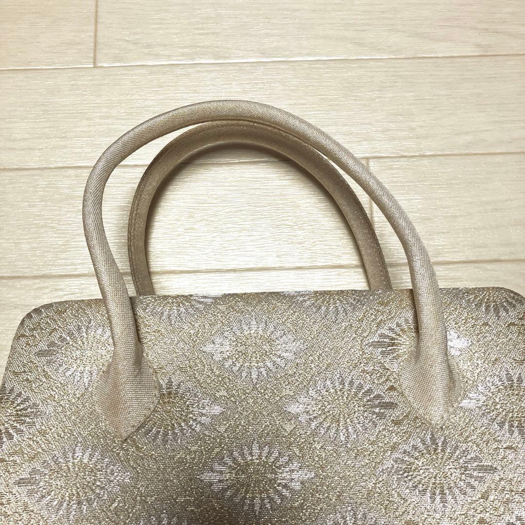 《未使用》和装バッグ　帯地　淡いゴールド
