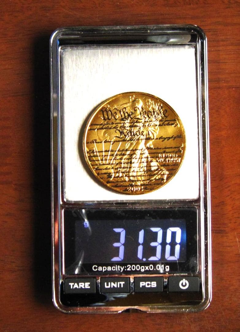 ０３年　カラー　アメリカンシルバーイーグル　１オンス銀貨　アメリカ合衆国憲法記念