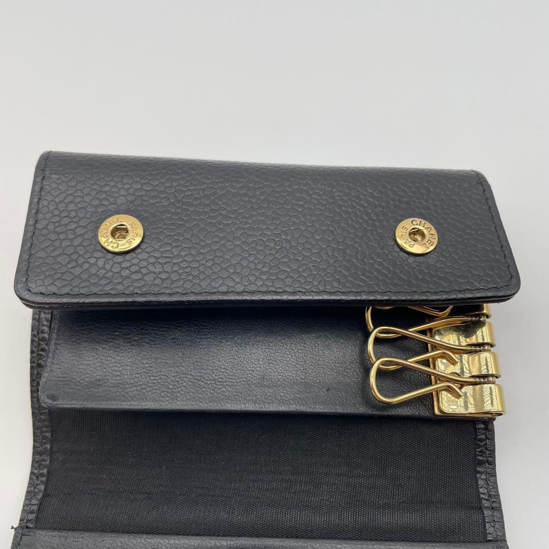 【超美品】CHANEL キャビアスキン 6連　キーケース