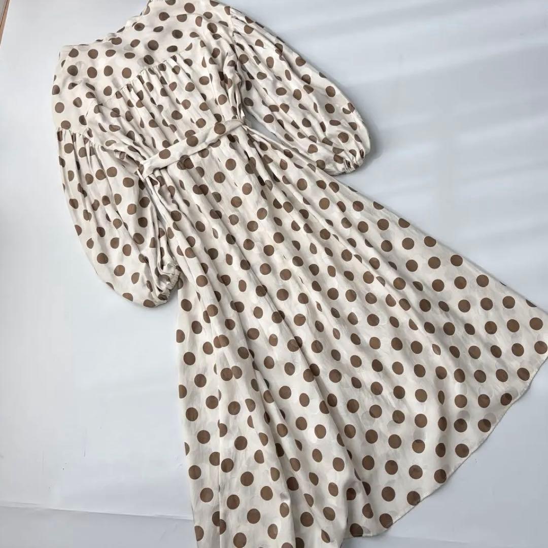 【美品】トゥモローランドコレクション　シルクコットン　水玉　ロングワンピース