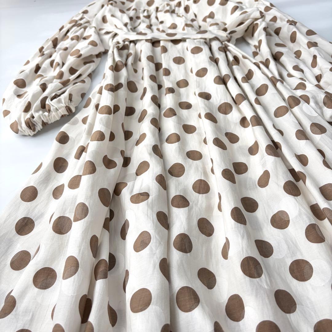 【美品】トゥモローランドコレクション　シルクコットン　水玉　ロングワンピース