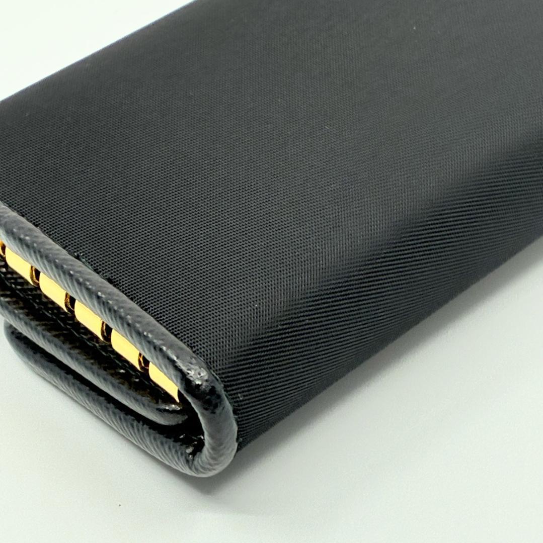 PRADA プラダ レザー×キャンバス 6連キーケース 黒 A1361A1