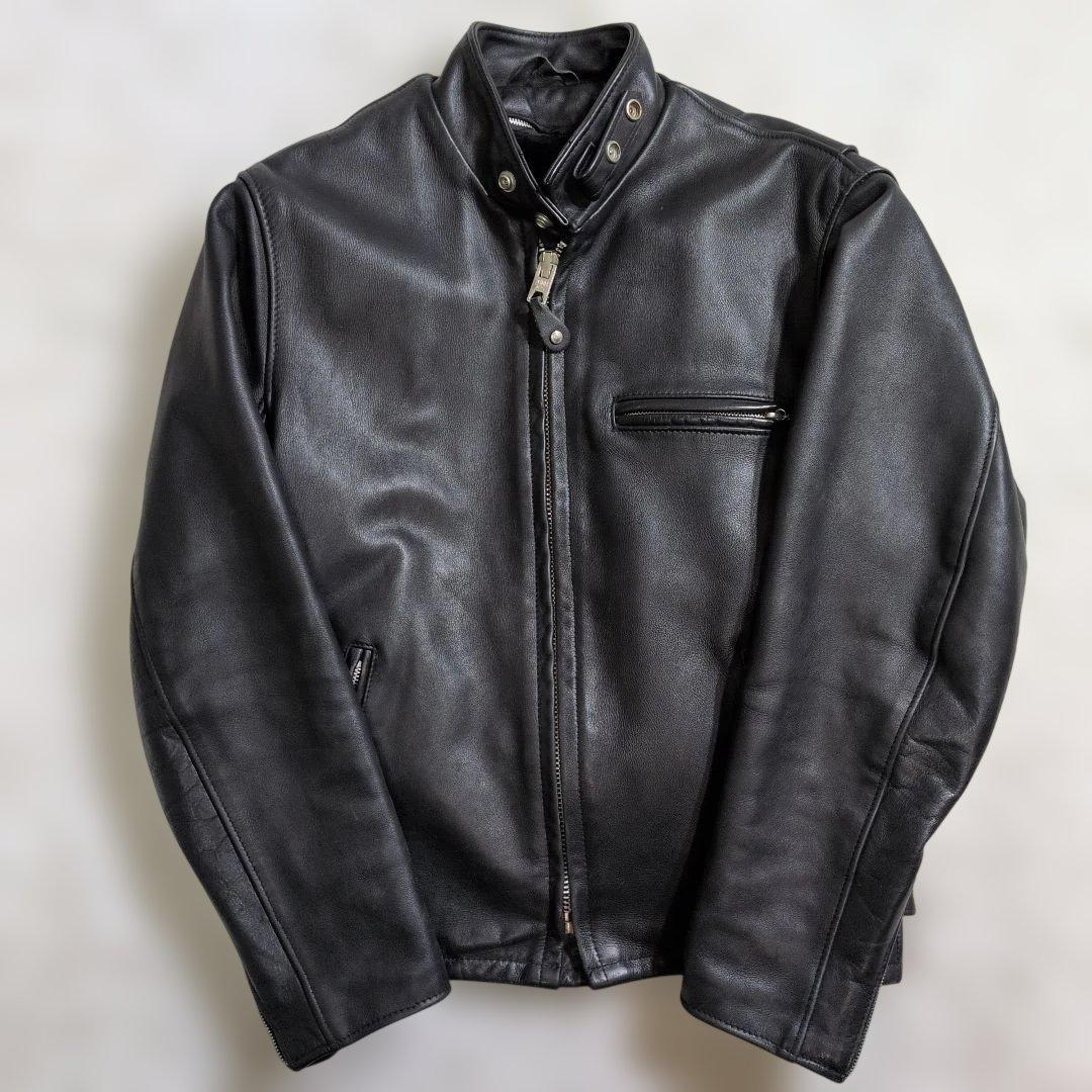 極美品　ショット　シングルライダース　641ボアライナー付　38　M〜L　黒