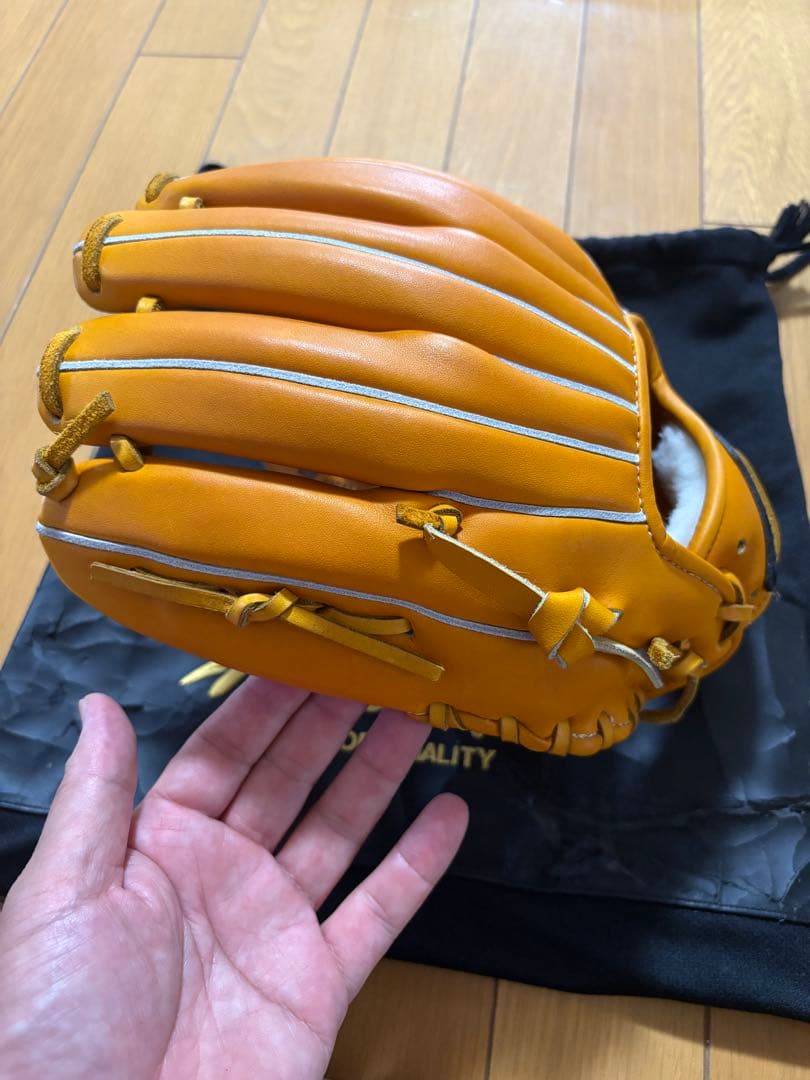 MizunoPro 軟式用オーダー宮本モデル オレンジ 収納袋付き