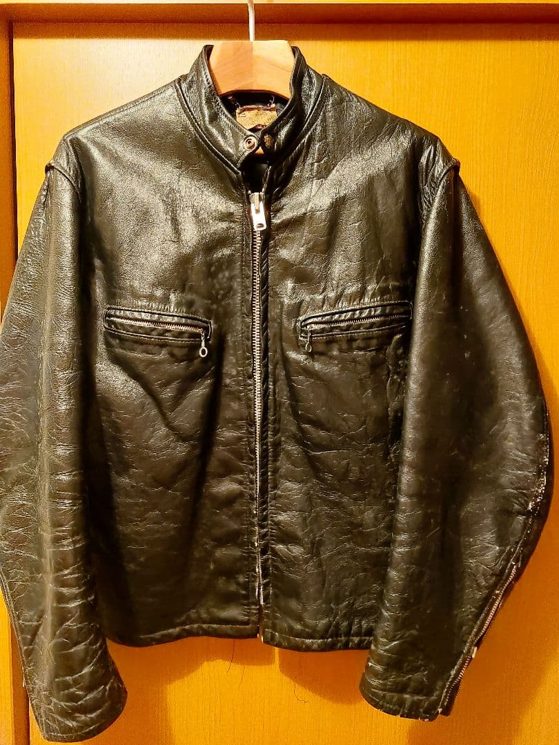 70s ヴィンテージ　シングルライダース　古着　黒　talon