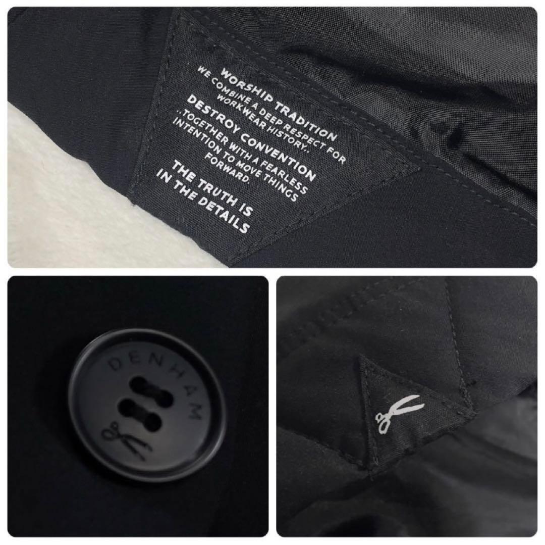 【美品】DENHAM デンハム ダブルブレスト ロング コート M ブラック